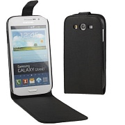 Чехол кожаный вертикальный для Samsung Galaxy Grand Duos / i9082 - черный