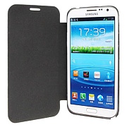 Чехол кожаный с пластиковым боксом корпуса для Samsung Galaxy Note II / N7100 (черный)