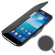 Чехол кожаный текстурированный с магнитной засежкой для Samsung Galaxy S IV mini / i9190 - черный